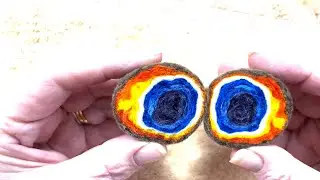 Wet Felting a Geode