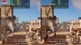 i7-8700K vs Ryzen 7 1700 3.8GHz 1080p Ultra | GTX 1080