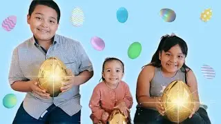 HUGE Golden SURPRISE Eggs , Easter Egg Hunt | A&A Kid&rsquo;s Adventures