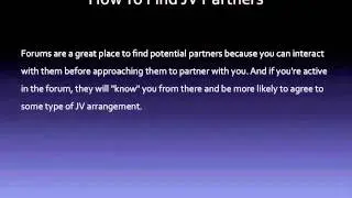 Effective Ways To Find JV Partners
