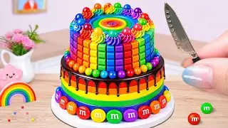 Mesmerizing Rainbow M&M Cake 😋 Sweetheart Chocolate Mini Cake Recipe 🌈 Unbox Overworld