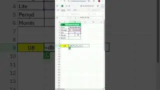 DB Function In Excel | Excel Formula | DB Function | Excel World