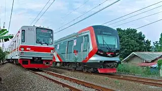 JAM SIBUK LALU LALANG KRL TM 6000 - CRRC - JR 205 SAMPAI BERHENTI MENUNGGU SINYAL MASUK STASIUN