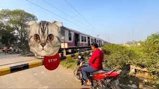 Dangerous CAT Headed Katwa-Howrah Local Furious Moving Throughout At Railgate 