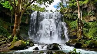 Relaxing Waterfall Sounds for Sleeping- Waterfall Sounds With Birds Chirping-relaxation-deep relax