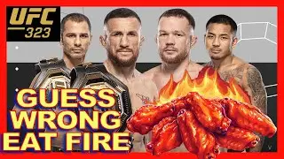 🥊 UFC 323 PREDICTION CHALLENGE! Every Wrong Guess = ONE WILD WING 🌶️🔥 (vertical)