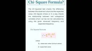 What is Chi Square Formula? #statistics #square #chi