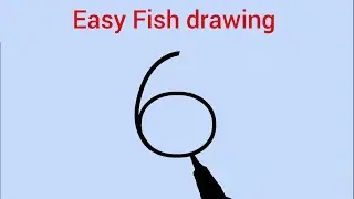 Easy Fish drawing // How to draw a Fish from Number 6 easy step by step