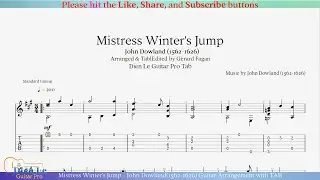 Mistress Winter's Jump - John Dowland (1562-1626) Guitar Arrangement with TAB