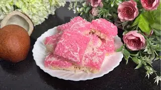 Easy Pink Nariyal Barfi | Coconut Pink Barfi | Nariyal ki Meethai | By Aiza Azeem | Ramadan Recipes