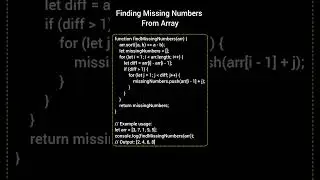 How to Find Missing Numbers From Array | #javascript #leetcode #ts #js #problem #programmer #design