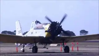 PZL-Mielec M-18 Dromader fires up (literally) at Hamilton Vic Australia