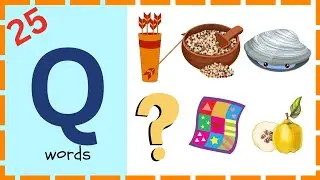 Q words in English with pictures  for kids