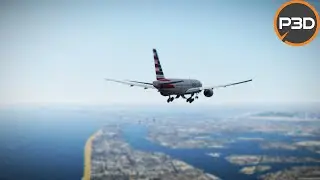 [P3Dv5] 777-200 | Landing in New York! (KJFK)