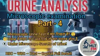 Urine Microscopic Test Explained in Hindi | RBC, WBC, Cast & Crystal Full Detail | MLT FM Education 