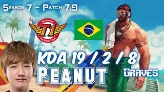 SKT T1 Peanut GRAVES vs LEE SIN Jungle - Patch 7.9 BR Ranked