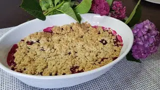 Рассыпчатый пирог с ежевикой 😋 - вкусный и простой рецепт. Ежевичный крамбл