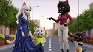 Mischievous little cat ❤️ 👗secretly cut her mother's dress🥹 #cats #cat #story #animation