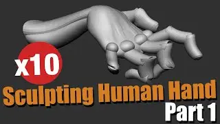 Sculpting Dynamic Hand in Zbrush [File included] / x10 - Part 1