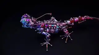 Metalkitor steampunk mechanical chameleon 3d metal puzzle model kit for adults#metalkitor