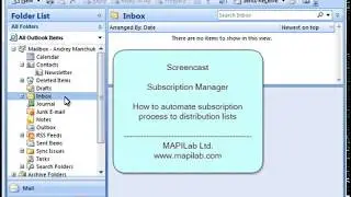 Automatic subscription management using Outlook distribution lists