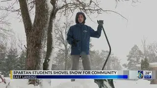 Spartan students shovel snow for community