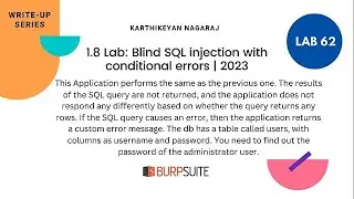 1.8 Lab: Blind SQL injection with conditional errors | 2023