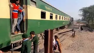 Chiniot Railway Station | Funny people are passing While train is going back