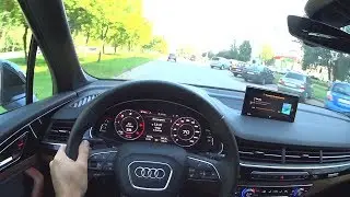 2018 Audi Q7 3.0 TDI Quattro Езда по городу.