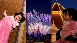 أخيرًا حلم لينا تحقق😭👑بفستان الأميرة النائمة في ديزني لاند وعرض الألعاب النارية😳نجلاء الودعاني