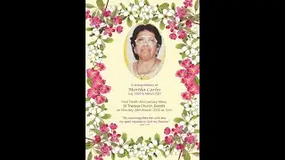 Martha Carlos First Death Anniversary Mass