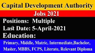 CDA Jobs 2021 Capital Development Authority jobs 2021 || CDA jobs 2021 || CDA jobs || MHB