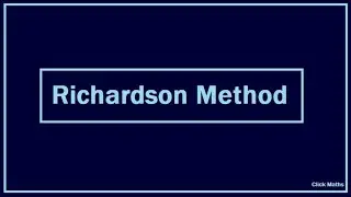 Richardson Method for Solving Systems of Linear Equations