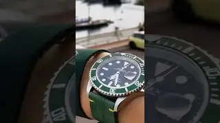 Style:Green Jungle Alligator Leather strap for Rolex Submariner timepieces #viscontimilanostraps