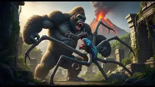 Creature Feature 2025: Giant Gorilla vs Monster in Ancient Ruins Jungle Adventure