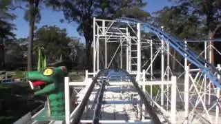 Diamond Python Steel Roller Coaster Front Seat POV Magic Mountain Merimbula Australia