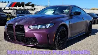 НОВИНКА! BMW M4 Competition Individual 2025 года, цвет &laquo;Морозный фиолетовый металлик&raquo; на шинах цвета слоновой кости Merino #bmw #m4 #g82