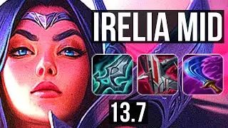 IRELIA vs SYNDRA (MID) | 8 solo kills, 65% winrate | KR Master | 13.7