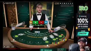 CRAZY INSANE BLACK JACK SESSION!! SUITED TRIPS!!!!! $300 to ?????!!! Roulo.gg