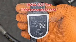 BMW G31 5er, H&ouml;henstandssensor vorne links wechseln, Leuchtweitenregulierung, Niveauregulierung