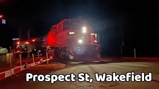MBTA Train Crossing Prospect Street in Wakefield