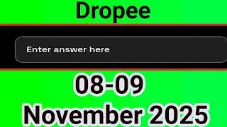 Dropee Question of the Day 08 November | Dropee Question of the Day Today | Dropee
