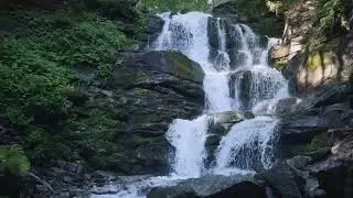 Slow Motion and Reverse Amazing Nature View On The Waterfall