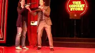 Justin Kredible's Cheap Trix show at The Comedy Store - The paint ball trick 01/13/10