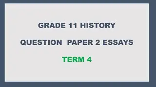 GRADE 11 HISTORY TERM 4 ESSAY QUESTIONS PAPER 2 NOVEMBER 2022