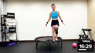 Mini Trampoline Rebounding Workout | 30-Min Cardio & Weights for Strength & Fitness