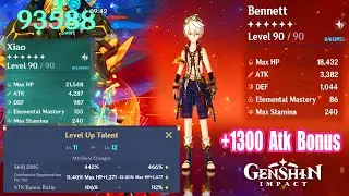 Genshin Impact - Bennett C6 Talents 12 & Aquila +1300 Atk Bonus - Xiao 4200 Atk Show