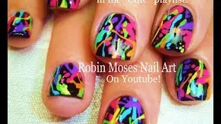 Cute and Fun Nails! | DIY Rainbow Paint Splatter Design! Easy Short Nails for Beginners