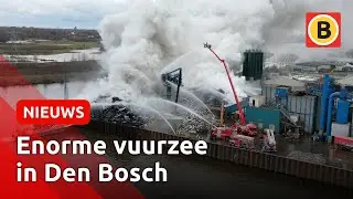 Grote brand bij recyclingbedrijf wordt met grote moeite geblust | Omroep Brabant