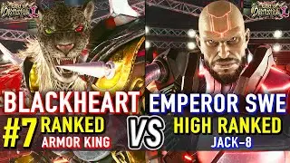 T8 🔥 BLACKHEART (#7 Ranked Armor King) vs THE EMPEROR SWE (Jack-8) 🔥 Tekken 8 High Level Gameplay